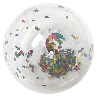 China Toy Custom Transparent Floating Glitter Promotional Led Bulk Christmas Inflatable Beach Ball for sale