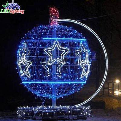 China Commercial Use In Stock Waterproof Hot Sale IP65 Christmas Decoration Artificial 3D Pattern Ball Hanging Lights for sale