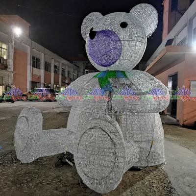 China Outdoor Static or Flickering Christmas or Festival Wholesale LED plastoc 3d bear pattern lighting for park or garden decoration for sale