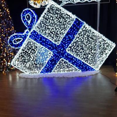 China Commercial Use Decoration Christmas Lights Illuminated 3d Gift Box Pattern IP68 for sale