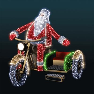 China Static Or Flicker Iron Frame Rope Light Waterproof Santa Claus Pattern Light Outdoor Christmas Lighting for sale