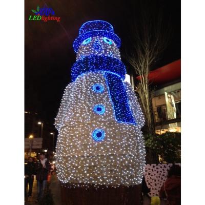 China Newest Customized Static Or Glitter Christmas Decoration Shopping Mall Park Snowman Light for sale