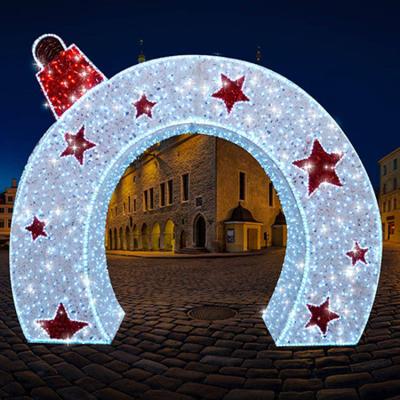 China Newest Outdoor Static Or Glitter Christmas LED Arch Pattern Lights Decorative for sale