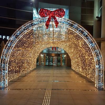 China Outdoor static or glitter Christmas decoration arch with Merry Christmas words for sale