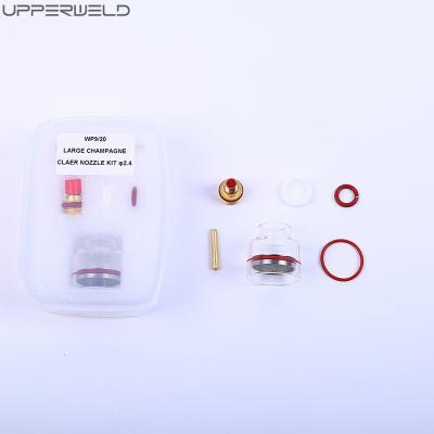 China Upgrade Gas Cover for WP-17/18/26 Tig Welding Torch Stubby Gas Clear Lens #10 Pyrex Glass Cup Spout Kit for sale