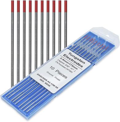 China For TIG Welding TIG Welding Consumables WT20 Red Tungsten Electrodes 2.4mm*175mm 10 Packs for sale