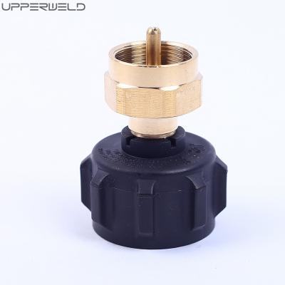 China BBQ Propane Tank WELD Adapter With Gauge Connect LPg Tank To Regulators 100% Solid Brass for sale