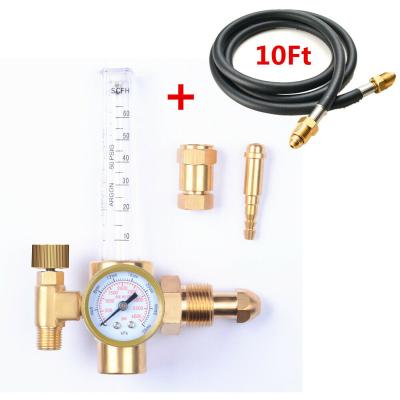 China Gas Reducer Adjust Flow Meter CO2 Argon Regulator With 10ft Hose for sale