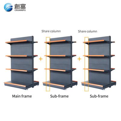 China Single Sided Popular Used Gondola Pharmacy Beauty Salon Commodity Exchange Store Display Cabinets Supermarket Shelves for sale