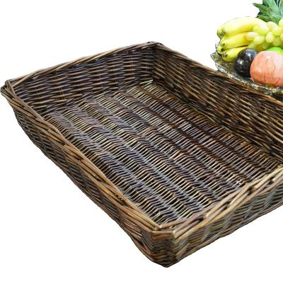 China Morden 2021 High Quality Grocery Market Shopping Bread Display Basket Woven Shop Display Basket for sale