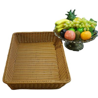 China 2021 Quality Eco-friendly Excellent Supermarket Basket Wicker Chinese Rattan Tray Bread Basket Rattan for sale