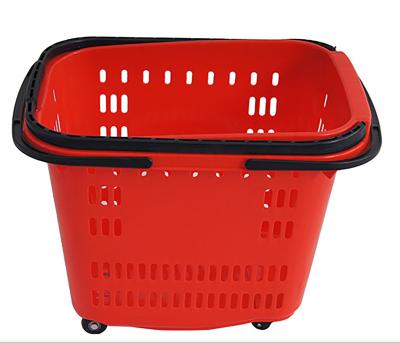 China 2021 Hot Selling Supermarket Shopping Cart Supermarket Grocery Cart Plastic Supermarket Carts With 4 Wheels for sale