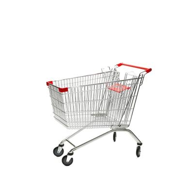 China Durable + Trolley Neodream Logo Zinc Plated Supermarket Free Push Shopping Corrosion Protection Supermarket Cart 4 Wheels Supermarket Trolley Metal Grocery Carts for sale