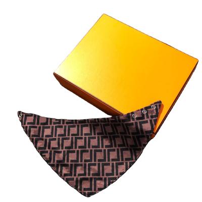 China Custom DETACHED Pet Accessories Wholesale Classic Printing Brand Design F and G Luxury Pet Scarf Dog Bandana for sale