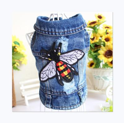 China Sustainable Hot Selling Fashionable Pet Clothes Good Quality Brand Material Designer Denim Dog Coat for sale