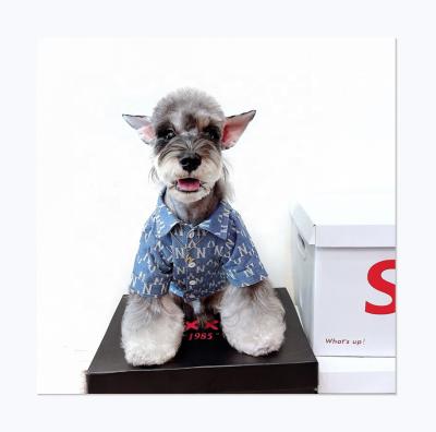 China Sustainable Hot Selling Fashionable Pet Clothes Korean Denim N And Y Brand Dog Coat Material for sale