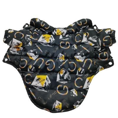 China Sustainable Brand Logo Design Fashion Trend Street Luxury Pet Padded Clothes Dog Winter Coat for sale