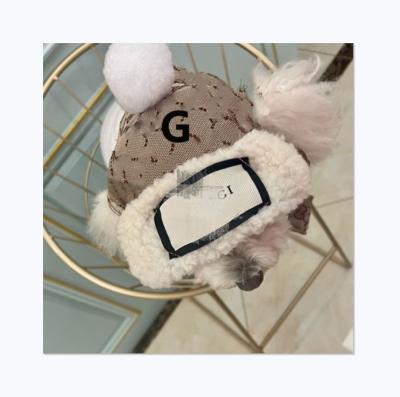 China Winter Warm Thickening Viable Pets Go Out Decoration Brand G Warm Dog Hat for sale