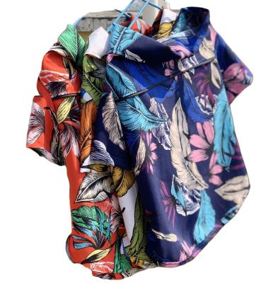 China Beach Viable Wholesale Hawaiian Dog Shirt Design Style Clothing Pet Short Sleeve for sale