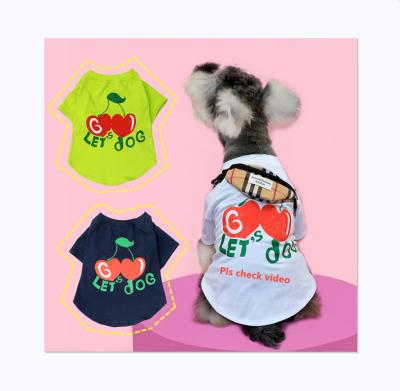 China Luxury Brand Stocked Printed Comfortable And Breathable Dog Pet Clothes Summer T-Shirt for sale