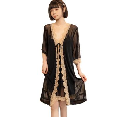 China Hot Sale Products Women's Breathable Pajamas Sets Sexy Ladies Nightgown Temptation Suspender Nightgown Set for sale