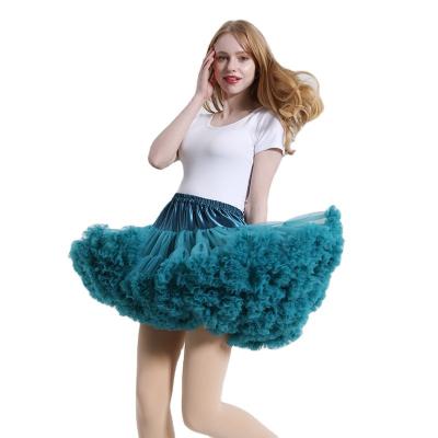 China Adult Breathable Professional Made Green Romantic Tutu Circle Ballet Chiffon Wrap Skirt for sale