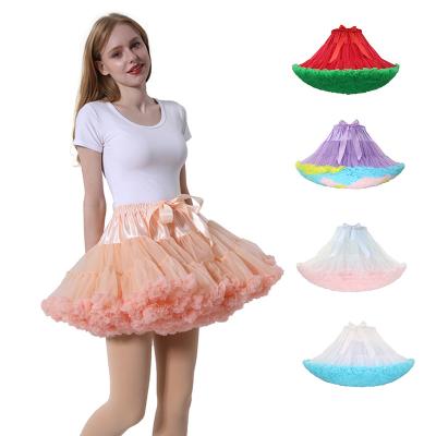 China High Quality Breathable Top Selling Products Tulle Layer Pettiskirt Ballet Casual Multi Tutu Skirt With Bow For Adults for sale