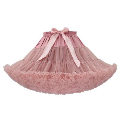 China Professional Made Girls Breathable Women Chiffon Adult Soft Dance Skirt, 3layers Tulle Tutu Pettiskirt Petticoat for sale