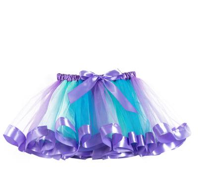 China Anti-wrinkle fashion layered ballet Tulle rainbow tutu skirt for little girls for sale