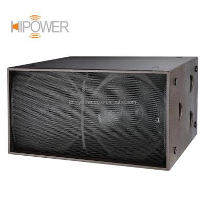 China Professional Dual 18 Inch Subwoofer Speakers QGS-218 Outdoor Stage Subwoofer Box, Wooden Speakers Cabinet QGS-218 Subwoofer for sale