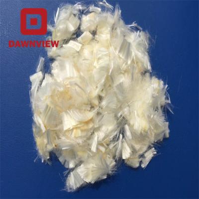 China Concrete Reinforcement Dawnview Polypropylene Staple Fiber With High Dispersion 12mm Paper Bag 600g Bundle For Concrete Reinforcement for sale