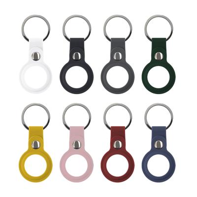 China Anti-Fall Wholesale Price Silicone Airtag Case Cover Keychain Key Ring Holder For Apple Airtags Case for sale