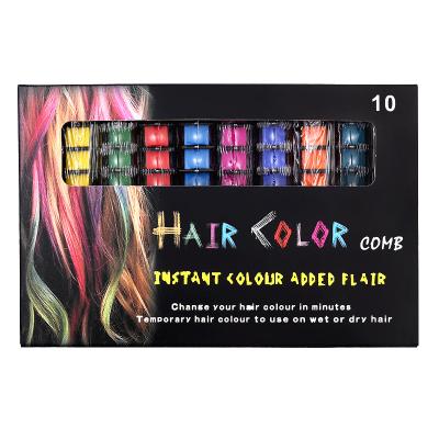 China 10colors disposable hair coloring comb set washable hair chalk comb artist wholesale supplier MLK-008-10 for sale