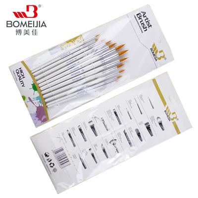 China Wholesale Acrylic 12Pcs Supply BOMEIJIA Watercolor Gouache Oil Paint Round Sharp Artist Watercolor Paint Brushes Set, Hair Acrylic Oil Nylon Brush for sale