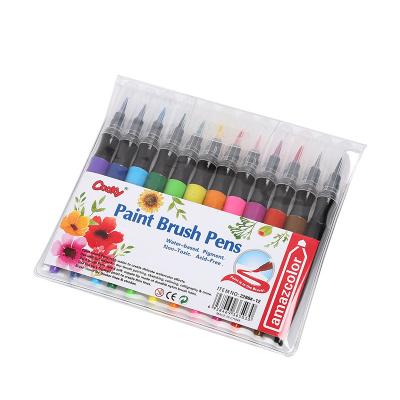 China BOMEIJIA 12colors Water Marker Pen Washable Soft Paint Brush Pen Set Non-Toxic Pigment Kids Paint Art Supplies Set for sale