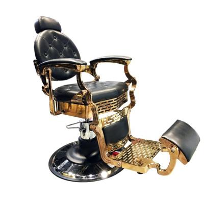 China Gold Barber Chair Barber Chair Barber Chair Hair Salon Furniture Set Contemporary Hydraulic Heavy Duty Chair for sale