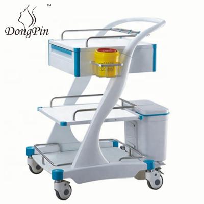 China Hospital Trolley High Strength Alloy ABS 3 Layers Emergency Trolley Trolley Tool Trolley For Hospital for sale