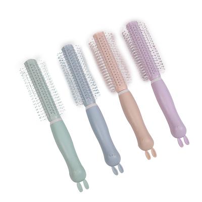 China Salon Hair Make Massage Sleek Luxury Plastic Scalp Curl Straight Hair Roll Comb Barber Shop Household Cylinder Rolling Comb for sale