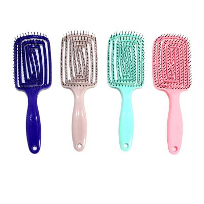 China Salon Hair Make Massage Comb New Arrival For Salon Hair Curl Cavity Mesh Hair Brush Square Shape Straight Hair Hollow Comb for sale