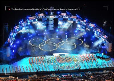 China Glux, das LED-Schirme für Jugend-Olympische Spiele 2010 in Singapur annonciert zu verkaufen