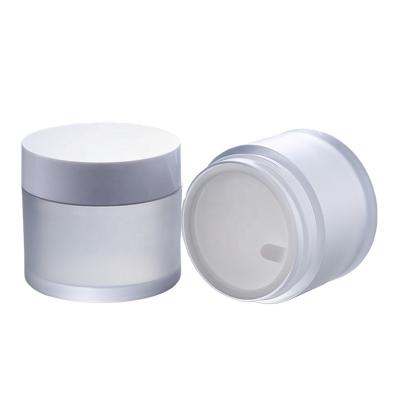 China Recyclable Wholesale Cosmetic Packaging White Plastic Cream Jar 50g Jar for sale