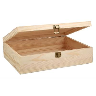 China New Style Viable Wooden Box DIY Storage Box Unfinished Natural Wooden Box for sale