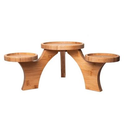 China Modern high quality small bamboo plant stand tiered wooden plant pot stand for sale