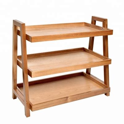 China Acacia 3-Tier Rack Life Sustainable Wine Rack Kitchen/Room/Bathroom Storage Shoe Racks Wood Study for sale