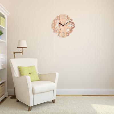 China Beautiful Recyclable Wood Particle Board Painted Wood Wall Hanging Clock for sale