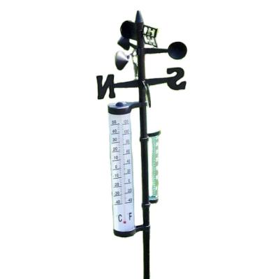 China Yard Garden Thermometer with Rain Gauge and Wind Paddle Garden Sticks and Stakes for sale