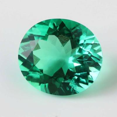 China Jewelry Making Stone Loose Gemstone Emerald Stone Excellent Quality Synthetic Hot Selling Round Shape Emerald For Ring Making for sale