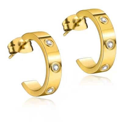 China TRENDY stainless steel studs earrings moissanite stud earrings for sale