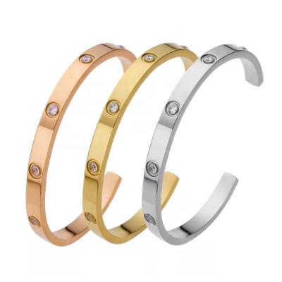 China Stainless Steel Jewelry Punk Bangle Charms Gold Wholesale Bangles for sale