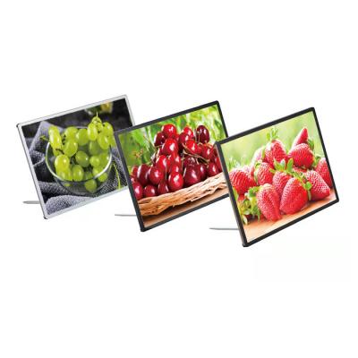 China Rectangle Fast Food Menu Display Lead Glass Light Box For Restaurant A2 for sale